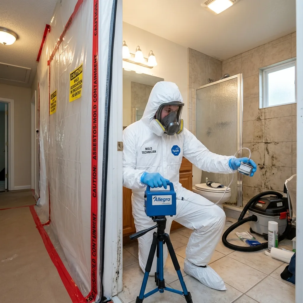 Professional mold remediation in a Mesa bathroom